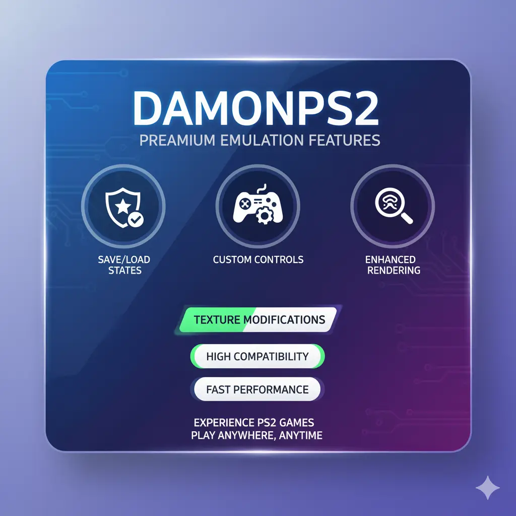 Download Aethersx2 BIOS for Ps2 emulators 15 DamonPS2 features
